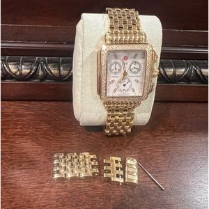 Michele Gold Deco Diamond Chronograph